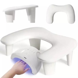 두 손 네일 아트 베개 휴대용 이동식 스탠드 틸트 디자인 매니큐어 소재 쿠션 Portable Double Hand Nail Art Pillow Rest Stand Tilt Design Manicure Cushion
