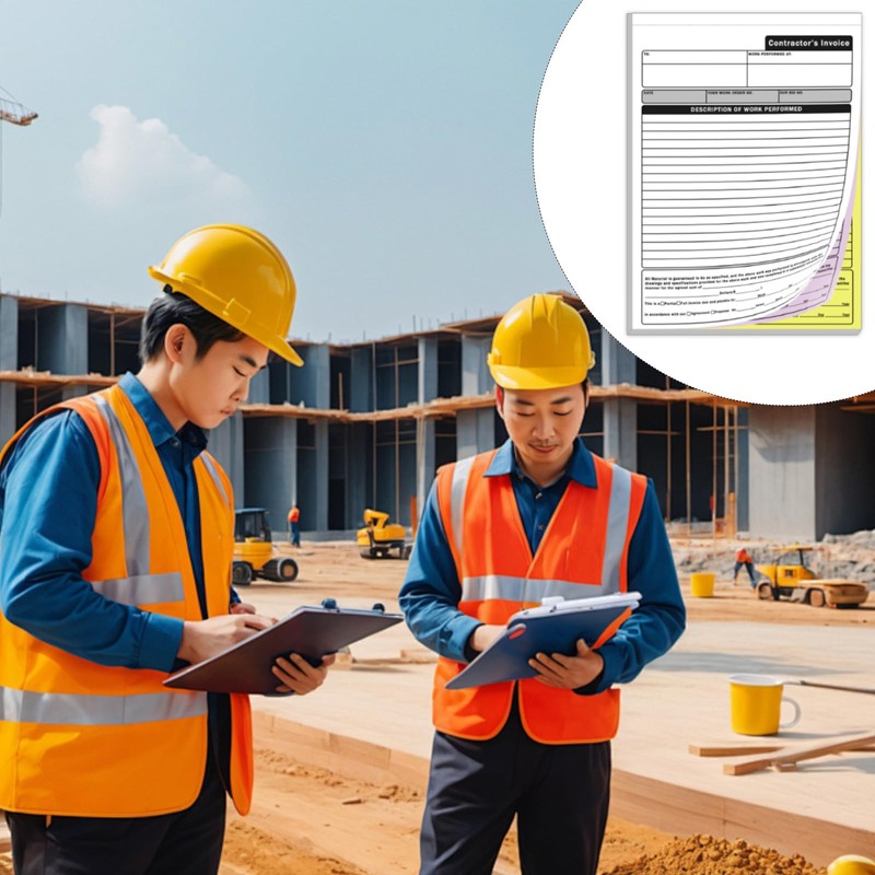 XUEJITECH Large Contractor Invoice Book, 8 x 11 Inches 3-Part