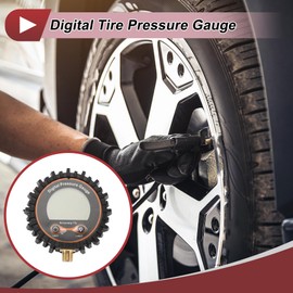 HEROFFIX 1Pcs Universal Digital Tire Pressure Gauge 1/8" NPT without Battery 0-250PSI Digital Air Pressure Meter for Cars