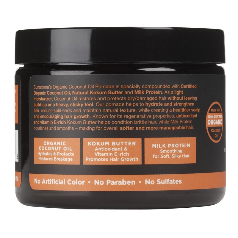 SUNAROMA Organic Coconut Oil Hair Pomade, 5.5 oz.