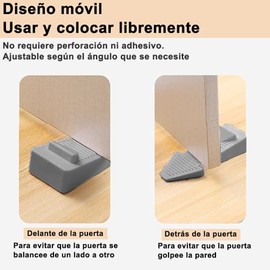 Lumbor37 Tope de Puerta, 4 Piezas Tapones de Goma para Puerta, Topes de Goma con Cuña para Puerta