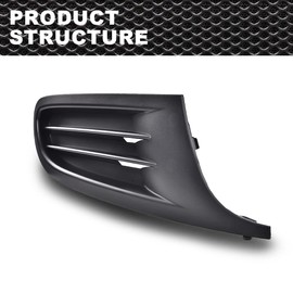 CNNELL Fog Light Covers Set Compatible with 2010-2014 VW Volkswagen Golf/ 2013 Golf GTI/ 2012-2013 Golf R, LH RH Fog Light Covers Set of 2