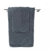 Tesso Toalla Medio Baño Microfibra Super Absorbente Suave Gris Liso