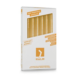 HALM Aperol Spritz Sayings Glass Straws Holy Aperoli Edition Gift – 6 Funny Drinking Sayings Engraved with Brush Glass Straw