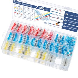 Bates- Solder Seal Wire Connectors, 600 pcs, Solder Connectors with Heat Shrink Butt Connectors, Waterproof Solder Wire Connectors Heat Shrink Wire Connectors, Heat Shrink Solder Connectors