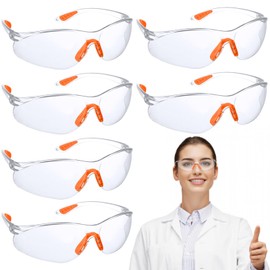 Atuoxing 8 x Safety Glasses, Transparent Safety Glasses, Work Safety Glasses, Laboratory Glasses, Scratch-Resistant Lenses, Clear Lenses, Rubber Nose Safety Glasses for Safe Protection, Eye Protection