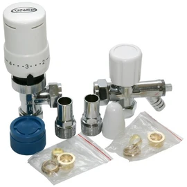 Tower Flue Components TRVPACKDO Thermostatic Radiator Valve with Drain/Off Lockshield - Chrome