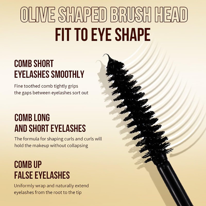 Black Mascara Volumising& Smudge-Proof,With an inflator comb brush - Waterproof