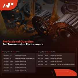 A-Premium Spin-on Automatic Transmission Fluid Filter, Compatible with Honda Accord 2003-2007, Odyssey 2002-2006, Pilot 2003-2008 & Acura MDX 2001-2002, NSX 2001-2005, CL 2001-2003, EL, Integra