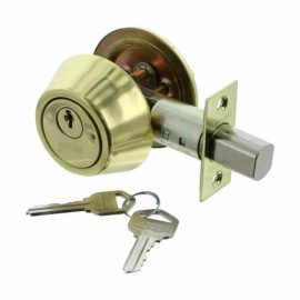 Guard Security 281HDPB Single Cylinder Deadbolt Door Lock in Polished Brass