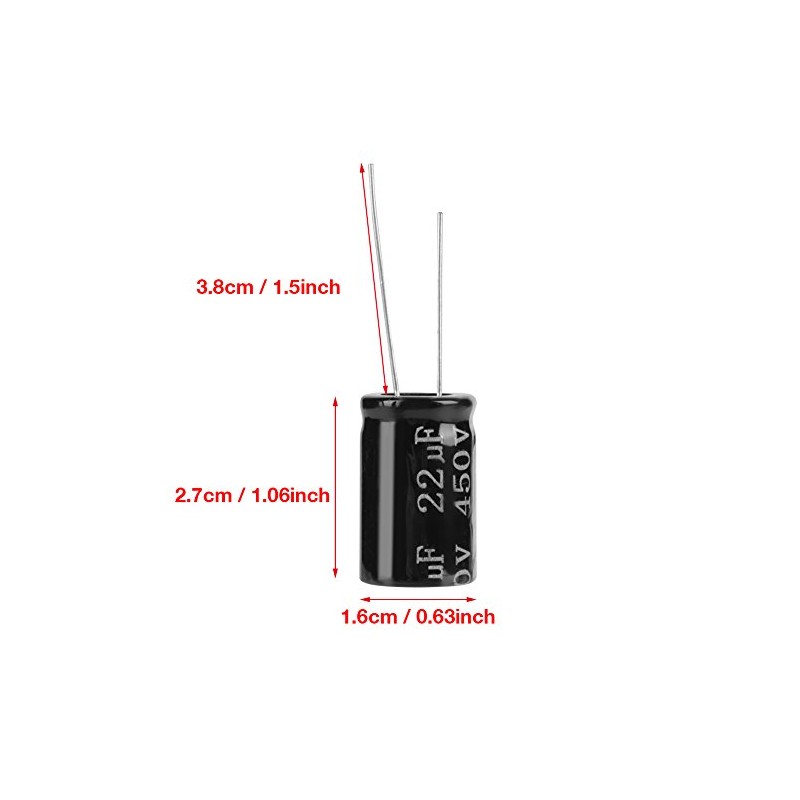 Pack of 20 450V 22uf 105 Lines Axial Electrolyte Polar