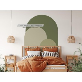Coloritto Olive Green Modern Arch Wall Decal | Peel and Stick Arch Wall Sticker | Removable Self Adhesive Boho Mural | Headboard Sticker (48" W x 72" H)