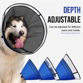 Soft Dog Cone for Dogs After Surgery, Breathable Pet Recovery Collar for Large Medium Small Dogs and Cats, Adjustable Dog Cone Collar, Elizabethan Collar (Blue, XXL(Neck 20“-24”))