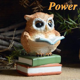 Gemmia Miniature Fairy Garden Owl Figurine- Reading Stronger Owl Statue