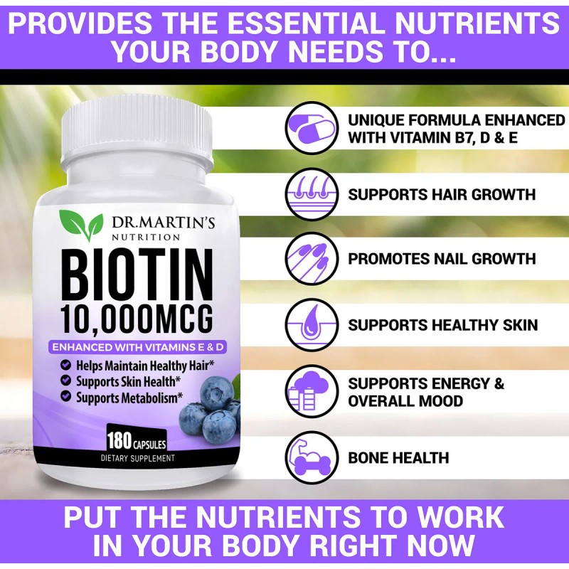 Suplemento Dr. Martins Nutrition Biotina De Biotin 10,000 Mcg De
