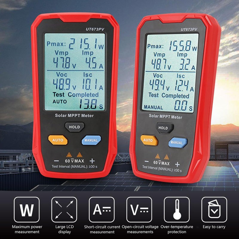 Solar Panel Tester, UT673PV 800W Photovoltaic Multimeter Solar MPPT Meter