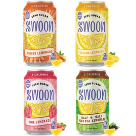 Swoon Lemonade Variety Pack - Low Carb, Paleo-Friendly, Gluten-Free Keto Drink - Zero Sugar Drinks Made with 100% Natural Lemon Juice Concentrate & Sweetened by Monk Fruit, 12 Fl oz (Pack of 12)