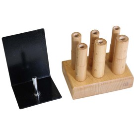 BENCH WIZARD 3" (7.62 cm) Wooden Step Mandrel Set for Rings | TJ-43810-86 | Steel Support Base | 3"-14" Ring Sizing | Wood Platform 4.5" x 3" x 1" | Precise Shaping & Wire Wrapping Tool!