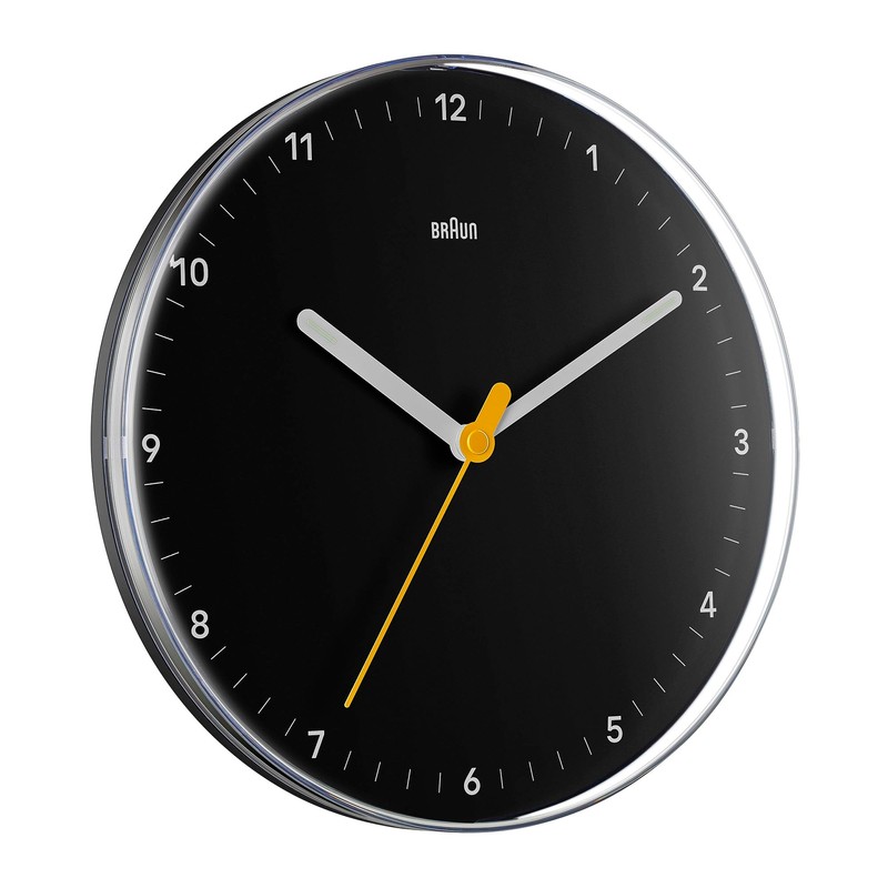 Braun Classic Analogue Wall Clock with Silent Sweeping Quartz Movement,