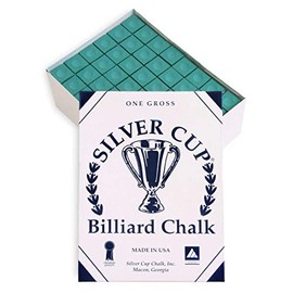 Silver Cup Pool cue Billiard Premium Chalk - ONE Gross - 144 PCS - Green