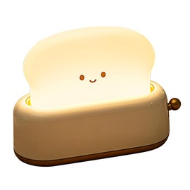 Bread Maker Night Light USB Rechargeable Stepless Dimming LED Desk Lamp for Children's Bedroom Bedside Yellow
