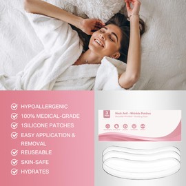 Reusable Wrinkle Patches 3 Pack - Silicone Fusion Treatment Forehead Patches for Brow Lift, Wrinkle Smoothers, Reduce Frown Lines & Face Lift (Neck)