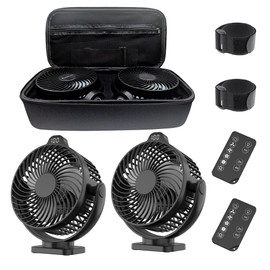 [Upgraded 2X Magnet] 2-Pack Golf Cart Fan with Carrying Case, 12000mAh Rechargeable Portable Fan, Dual Magnets, LED Display, Light & Timer, Suitable for EZGO Club Car Yamaha, Golf Cart Accessories