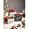 Gomakren Ceramic Berry Basket Set of 2, Square Fruit Bowls