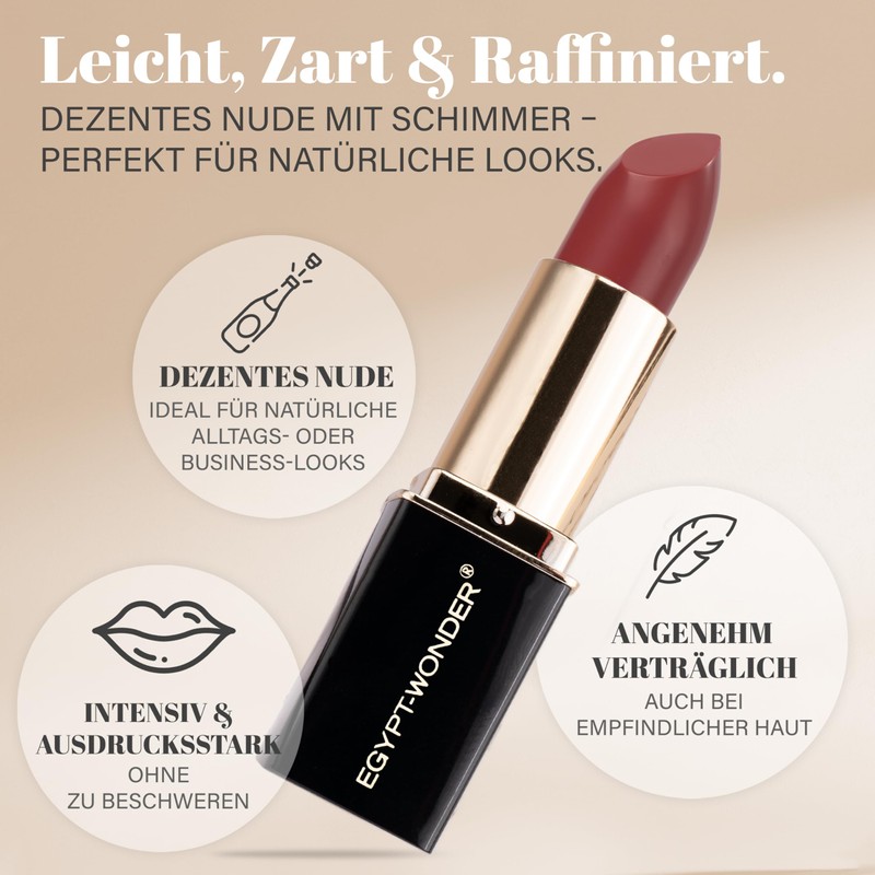 EGYPT-WONDER® Day+Night Lipstick Champagne - Delicate Nude with Soft Shimmer