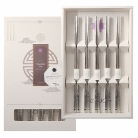 BALWOO Chopsticks [Made in Korea][5 Sets] 430 Premium Stainless Steel Chopsticks, Chopsticks Flatware, Mukbang Kitchen Utensil, Cutlery Silverware Stainless Tableware Metal Chopsticks (Sunflower)