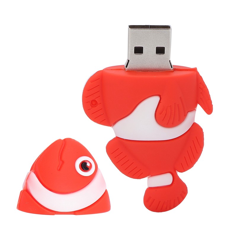Cartoon U Disk Red Clownfish Appearance High Speed Bulk Storage