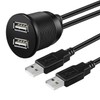 TENINYU USB 2.0 Flush Mount Cable, Dual USB Car Panel