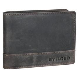 STILORD 'Lucius' Vintage Men's Leather Wallet with Coin Compartment & RFID Protection Wallet Bifold Folding Wallet Genuine Leather, Dark - Brown, coin purse