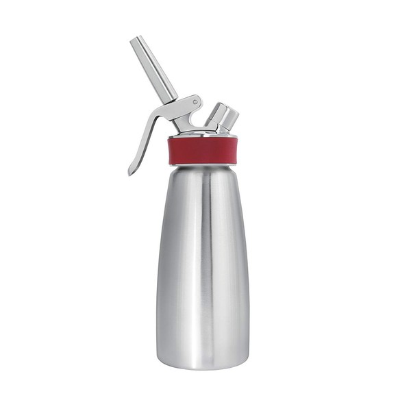 iSi Gourmet Whip Cream/Food Whipper for All Hot and Cold Applications, 1 Pint, Stainless Steel/Red