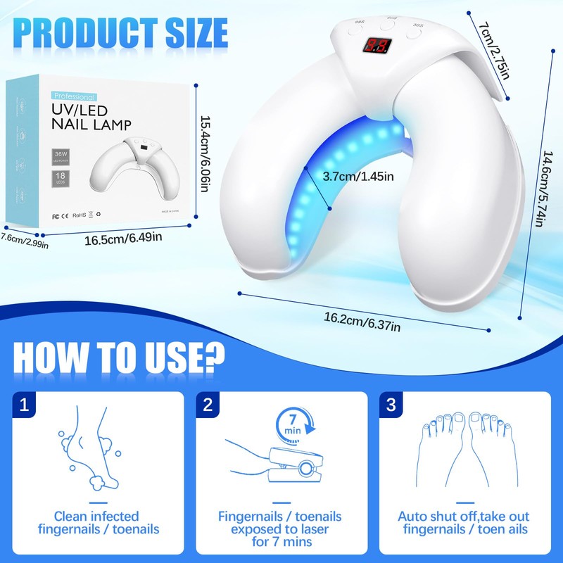 LEEWENYAN Nail Fungus Treatment Device, Highly Efficient Nail Fungus Cold