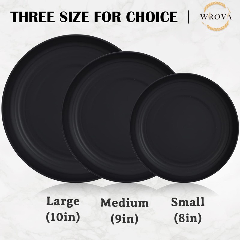 Wrova Wheat Straw Dinner Plates - 9 Inch Unbreakable Set