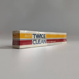 Avon Twice Clean Toothbrushes - Vintage 1983 Sealed 2-Pack - Red & Yellow