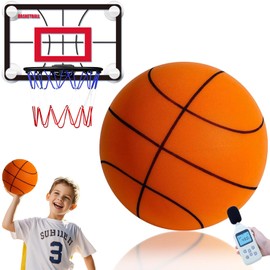 Indoor Basketball Set, 2025 Upgrade Silent Basketball with a Detachable Iron Basketball Hoop, Practicing Dribbling, Shooting, and Dunking Techniques Quietly at Any time Indoors, for Teen boy Gifts
