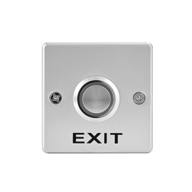 Push to Exit Button with LED Indicator Light for Door Access Control System Zinc Alloy Shell Square Shape