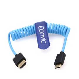 Eonvic High Speed 8K@60Hz 4K@120Hz Mini HDMI to Full HDMI 2.1 Braided Cable for Sony F55 A7S3 A74 Nikon Z6 BMPCC4k - Atomos Ninja onitor (blue mini HDMI-HDMI)