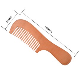High Quality Wooden Comb, Natural Peach Wood Comb, Scalp Massage, Coarse Eyes, Anti-Static, Coarse Teeth, Half Moon Shape, Unisex, Gift (A Type)