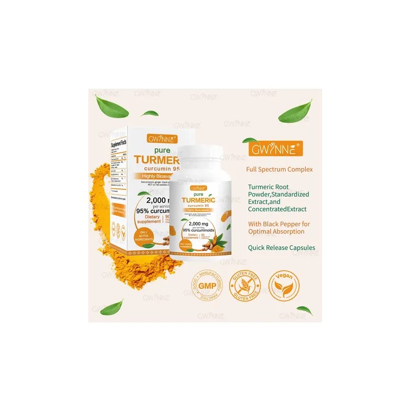 Gwynne Turmeric Cúrcuma 2000mg Con Extracto De Raíz De Cúrcuma