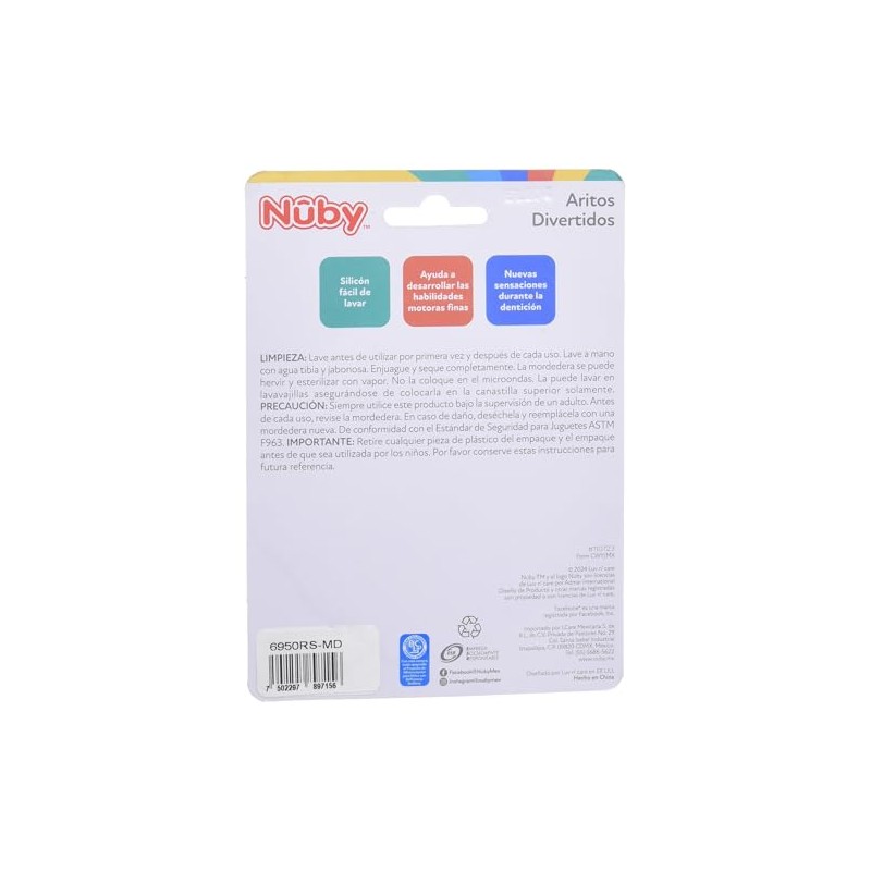 Nuby, Mordedera Aritos Divertidos de Silicón en Forma de Flor,