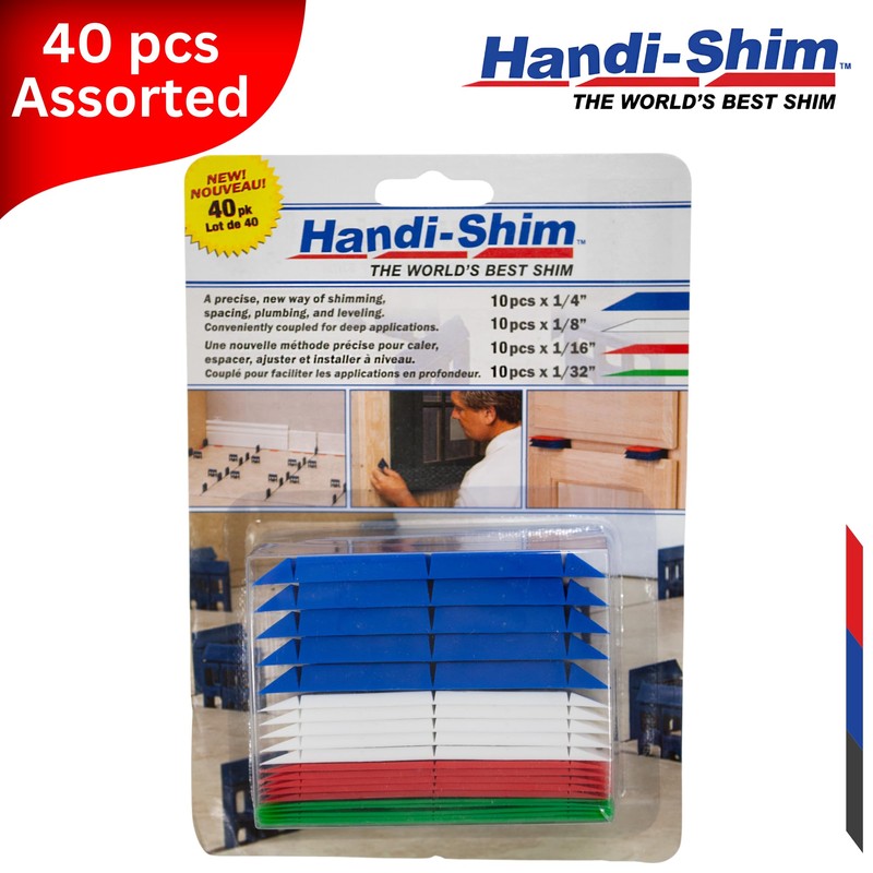 Handi-Shim Heavy Duty Reusable Plastic Construction Shims for Spacing, Leveling,