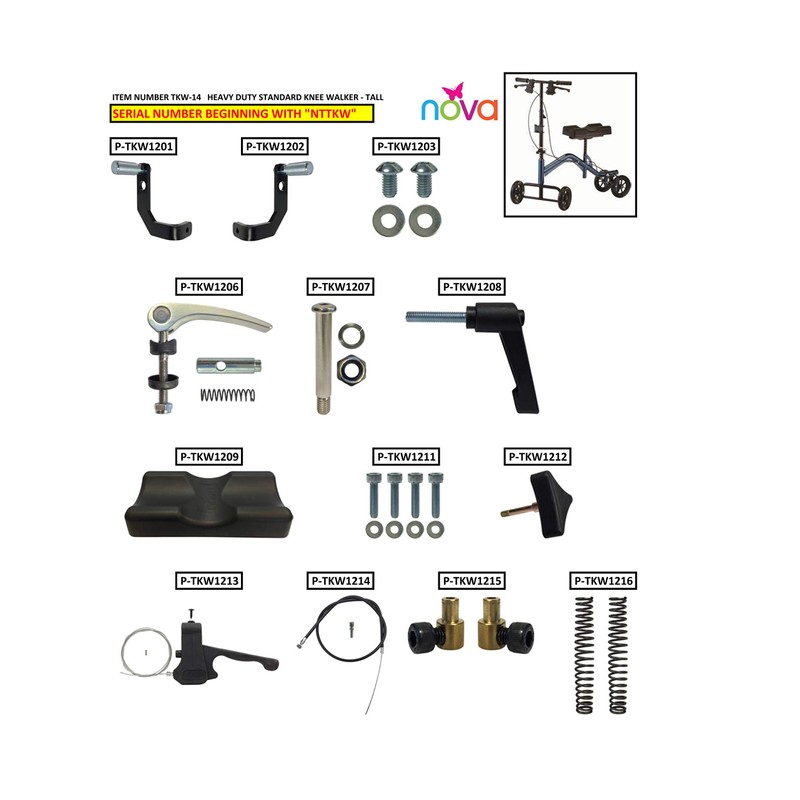 hhs Nova Knee Walker TKW-12 Replacement Parts -TKW1208 - Screw