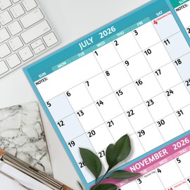 Yearly Wall Calendar 2026-2027 - Large Yearly Calendar, Jul 2026 - Jun 2027, 38.2" x 25.2" (Open), 2026-2027 Calendar, Large Wall Calendar, Full Year Paper Calendar with Notes, Thicker Paper – Multi