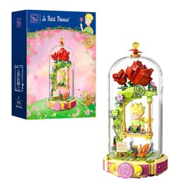 PANTASY Le Petit Prince Building Block Set Rose Swing Collectible Model Creative DIY High Transparency Dust Cover Decorative Piece Storytelling Minifigure Adults and Kids Home Decor