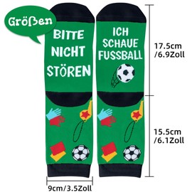 Socks with Saying Bitte Nicht Stören Ich Schaue Football Funny Gifts Christmas Gifts for Men Small Items Cotton Socks Football Gifts for Men Teenagers Boys for Birthday, Green