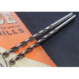 Ace Drills #22 Taper Length Drill Bits Spiral Flute High Speed Steel OAL:5-3/4" ACE 2 pack