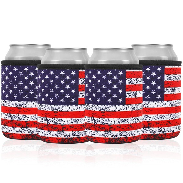 Can Sleeve for Beer&Soda, 4 Pack Beer Can Cooler Sleeve